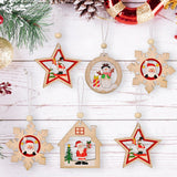 Christmas Gift 12Pcs/Iot Christmas Snowflakes Wooden Pendants Xmas Tree Ornaments Home Hanging Decor DIY Christmas Decorations for Home 2022