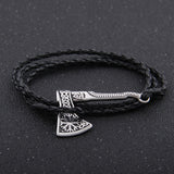 Nordic Viking Valknut Axe Amulet Charm Multilayer Leather Bracelet Bangle for Women & Men Jewelry Gift