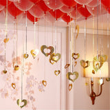 Christmas Gift 100pcs/lot Purple Heart Laser Sequined Rain Balloon Pendant Romantic Wedding Room Birthday Party Decoration Balloon Accessories