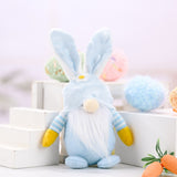 Cute Easter Long Ears Dolls Bunny No Face Doll Pink Yellow Green Blue Easter Decoration Ornaments Home Decor Gift For Children