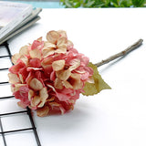 Cifeeo  1PC Artificial Flowers Bouquet 35Cm Hydrangea Branch 1 Big Heads 3 Buds Silk Fake Flower Home Room Wedding Decor New Year 2022