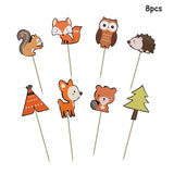 WEIGAO Lion Monkey Cake Toppers Jungle Birthday Theme Party Decor Cupcake Wrapper Cupcake Decor for Kids Birthday Party Supplies