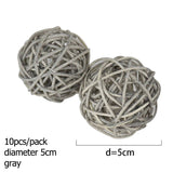 10/20pcs 3-5cm Decorative Rattan Balls Photo Props Wedding Christmas Decoration Round Straw Ball for Home Decor Party Supplies