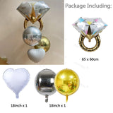 1Set Wedding Foil Balloons Set Bridal Shower Party Backdrop Decors Supplies Heart Gold Confetti Clear Latex Balloons Globos