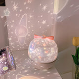 W&G Dream Galaxy Starry Sky Projector Light USB Bluetooth Control Music Player LED Rainbow Night Light Romantic Projection Lamp