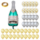 Christmas Gift 42pcs/set Champagne Balloon Large Size Champagne Cup Bottle Foil Latex Balloons Wedding Christmas Birthday Party Decoration