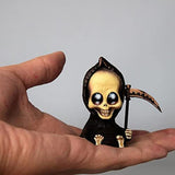 Cifeeo Mini Baby Grim Reaper Statue Mini Gothic Statue Decor, Reaper Harbinger of Death with Baby Sitting Figurine, Angel of Death