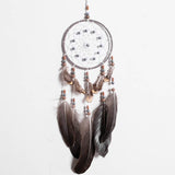 Christmas Gift Original silver gray dream catcher 2 ring Indian feather hanging art gifts to bestie friends creative valentine's day gifts