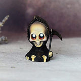 Cifeeo Mini Baby Grim Reaper Statue Mini Gothic Statue Decor, Reaper Harbinger of Death with Baby Sitting Figurine, Angel of Death