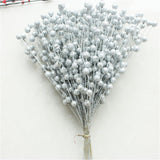 10/20pcs Bunch String Pearl Sticks Bridal Bouquets White Beaded Handmade Flower Stem Beads Wedding Party Decor Christmas gift