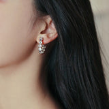 New Women's Luxury Opals Hoop Earrings In Korean Fashion Jewelry Party Girls Temperament Accessories Unusual Earrings