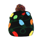 1Pc LED Christmas Hats Sweater Knitted Beanie Christmas Santa Light Up Winter Hat for Kids Adults Christmas Party Warmer Cap