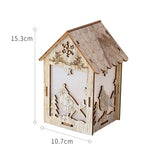 Christmas Gift Merry Christmas LED Light Wooden House Luminous Cabin Christmas Decorations for Home DIY Xmas Tree Ornaments Kids Gifts New Year