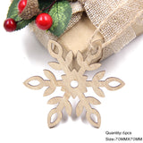 Christmas Gift 6PCS/Lot Vintage Christmas Snowflakes Wooden Pendants Ornaments Wood Craft  Kids Toys Christmas Decorations Tree Ornaments Gifts