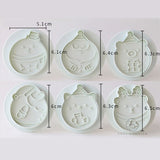 1Pc Snowman Santa Claus Elk Bear Christmas Cookie Mold Plastic Mold Christmas Pattern Mold DIY  Kitchen Baking Decorating Tools