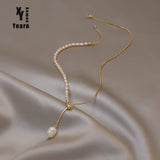 New Elegant Natural Baroque Pearl Chain Necklace For Woman‘s Sexy Neck Chain Accessories For Korean Fashion Jewelry Girls