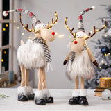 Cifeeo Elk Christmas Dolls Christmas Decorations for Home Retractable Standing Toy Birthday Party Gift Kids Santa Cluas Snowman