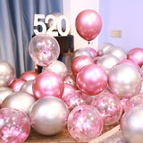 100 Pieces Metal Balloons Pink Ballon Birthday Party Supplies Wedding Decoration Baby Shower Helium Balls Air Confetti Balloons