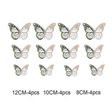 12PCs/Set 3D Hollow Decorative Butterfly Wall Stickers For Kids Rooms Home Decor Fridge Stickers DIY Party Wedding Butterflies