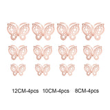 12PCs/Set 3D Hollow Decorative Butterfly Wall Stickers For Kids Rooms Home Decor Fridge Stickers DIY Party Wedding Butterflies