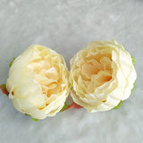 10pcs High Simulation Core Peony Flower Head Silk Flower DIY Wedding Flower Wall Background Decoration Silk Rose