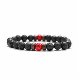 Volcanic Stone Bracelet for Men Lava Wooden 8mm Beads Bracelet Tibetan Buddha Wrist Chain Women Men's Jewelry Gift Bracelets