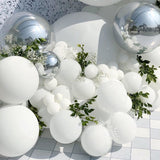 101pcs Silver 4D White Balloons Garland Silver Confetti Balloon Arch Birthday Baby Shower Wedding Anniversary Party Decorations