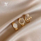 New Classic Zircon Circle Open Ring For Woman Sexy Finger Accessories Fashion Korean Jewelry Wedding Party Unusual Rings