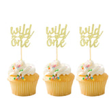 Wild One Kids 1st Birthday Party Palm Leaf One Cake Topper Baby First one year old Birthday party Cake Decor Jungle Safari Party