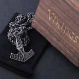 Christmas Gift Viking Vegvisir Iron Color Viking Odin Rune Pendant Necklace with Stainless Steel Chain As Men Gift
