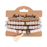 Vintage Ethnic Multilayer Big beads Bracelets Boho Statement Flower Bracelet Bangles For Women Summer Jewelry
