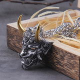 Vikings Jewelry Never Fade Stainless Steel Satanic Demon Men Necklace