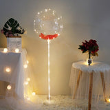 Diy Led Light Balloons Stand with Rose Flower Bouquet Event Decoration Birthday Party Wedding Decoration Led Bubble Balloon