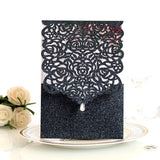 50pcs/lot Laser Cut Glitter Paper Wedding Invitations Card Diamond Design Custom Greeting Card Birthday Wedding Favor Decoration