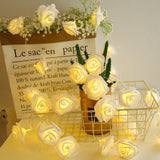 2.5M 20 LED Garland Artificial Flower Bouquet String Lamps Foam Rose Fairy Lights For Valentine's Day Christmas Wedding Decor