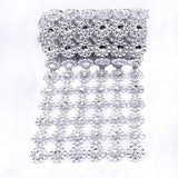 1 Yard Crystal Sunflower Rhinestones Mesh Wrap Gold Silver Acrylic Ribbon Tape for Wedding Party Decoration Gift Cake Box Decor