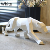 Christmas Gift New 2021 Leopard Statue Figurine Modern Abstract Geometric Style Resin Panther Animal Large Ornament Home Decoration Accessories