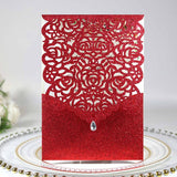 50pcs/lot Laser Cut Glitter Paper Wedding Invitations Card Diamond Design Custom Greeting Card Birthday Wedding Favor Decoration