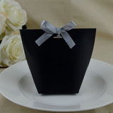 25/50pcs Blank Kraft Paper Bag White Black Candy Bag Wedding Favors Gift Box With Ribbon Package Birthday Party Decoration Bags