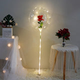 Diy Led Light Balloons Stand with Rose Flower Bouquet Event Decoration Birthday Party Wedding Decoration Led Bubble Balloon