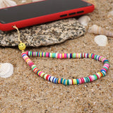 Chain For Phone Lanyard Colorful Candy Beads Chains Strap Letter Bracelet For Women Summer Trend Smiley Face Cute Jewelry HZ