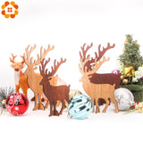 Christmas Gift 1PC Christmas Wooden Deer Pendants Ornaments DIY Ornaments Xmas Tree Ornaments Kid Gift For Christmas Party Home Decoration