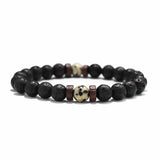 Volcanic Stone Bracelet for Men Lava Wooden 8mm Beads Bracelet Tibetan Buddha Wrist Chain Women Men's Jewelry Gift Bracelets