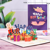 Happy Birthday Card for Girl Kids Wife Husband 3d Birthday Cake Pop-Up Greeting Cards Postcards Gifts with Envelope