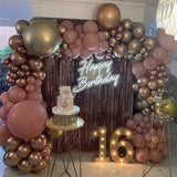 Cifeeo 172Pc Retro Pink DIY Balloons Set 4D Rose Gold Metallic Chrome Gold Baloon Arch Garland Kit Weding Birthday Party Suppiles Globo