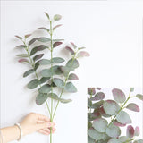 Artificial Eucalyptus Leaves Branches Stems Green Silk Plants Ornament for DIY Wedding Shooting Prop Home Decoration Supplies