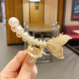 CIFEEO 2021 New Elegant Claw Clips Temperament Grab Butterfly Metal Hair Accessories Headdress Hairpin Back Tassel Shark Clip