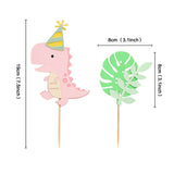 Cifeeo  Dinosaur Cake Toppers Jungle Safari Dino Theme Party Cake Decor Palm Leaves Kids Birthday Party Decorations Baby Shower Supplies