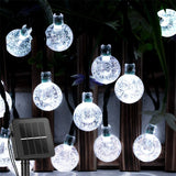 Christmas Gift Solar String Lights Outdoor 60 Led Crystal Globe Lights with 8 Modes Waterproof Solar Powered Patio Light for Garden Party Decor