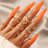 Back To School  punk jewelry women rings rose gold ring set vintage sale undefined wholesale bague femme for girls bts accesorios Christmas